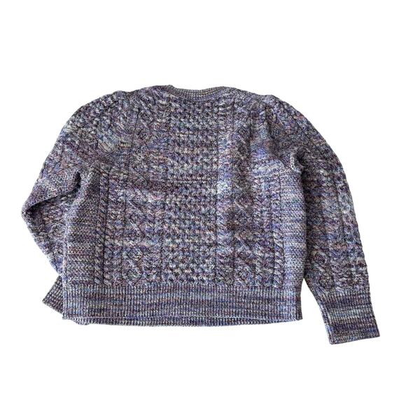 J. Crew Lavender Wool Marled Cable Knit Crewneck Sweater Women's Size Medium - Picture 6 of 6